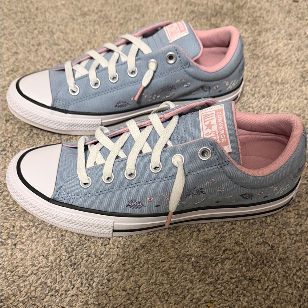 Converse Kids Blue and Pink Floral Sneakers
